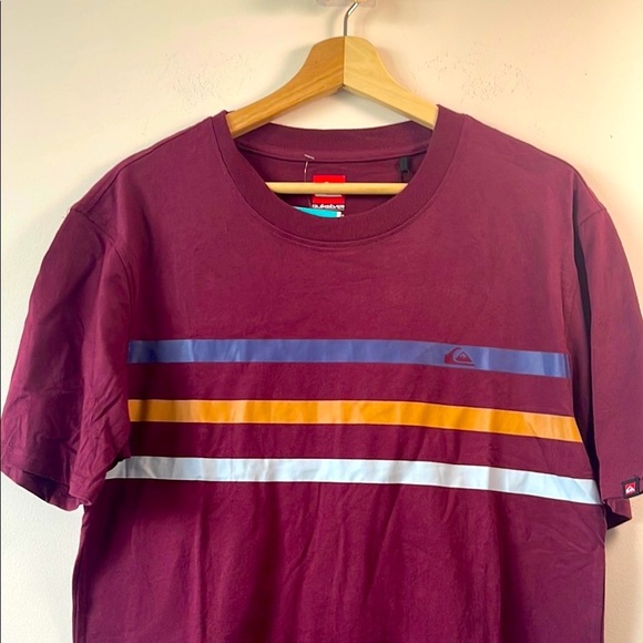 Quiksilver Red and Purple Short Sleeve Tee - Picture 3 of 5